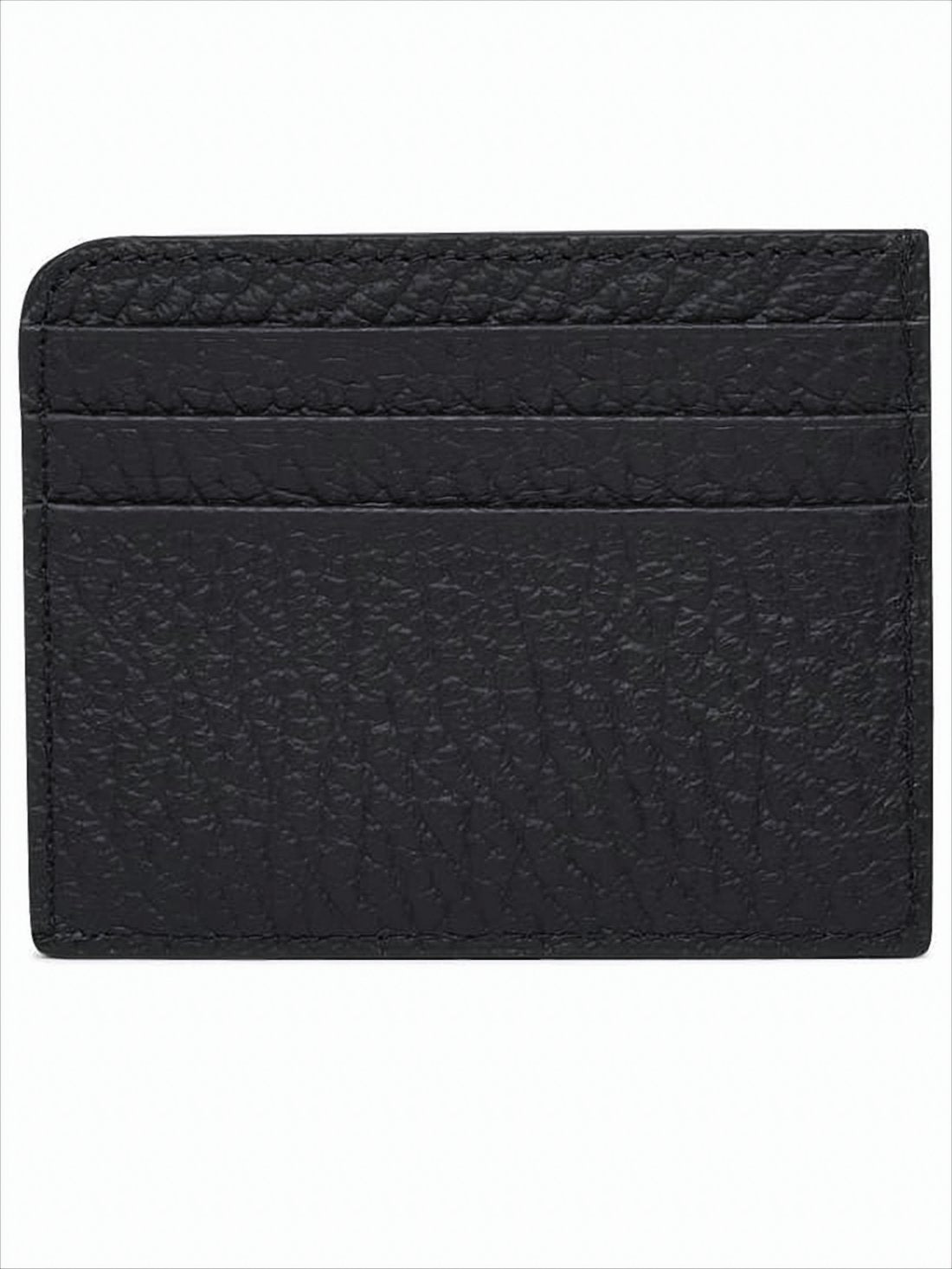 Textured Black Leather Cardholder