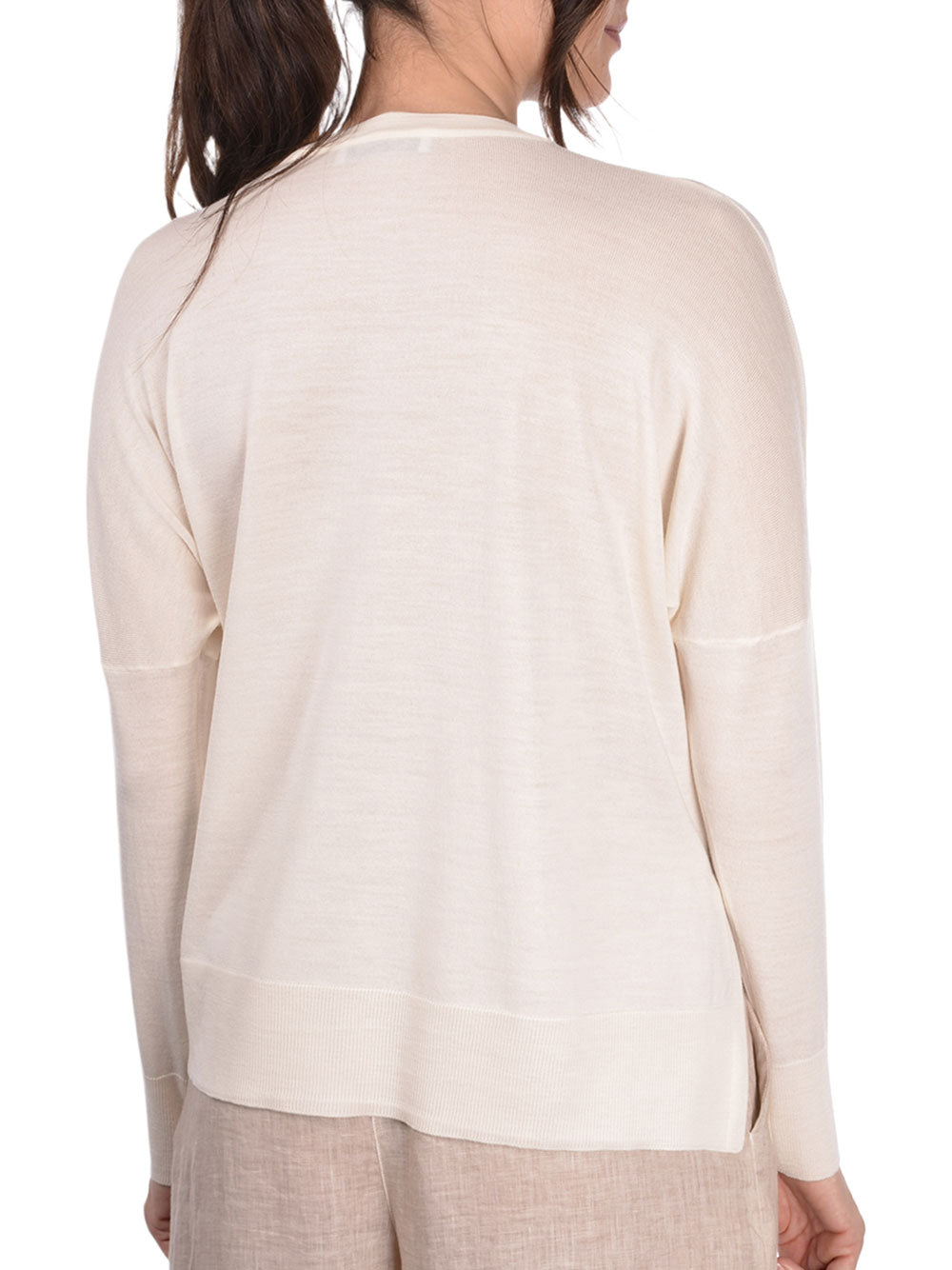 Grey Lightweight Wool Crew Neck Sweater