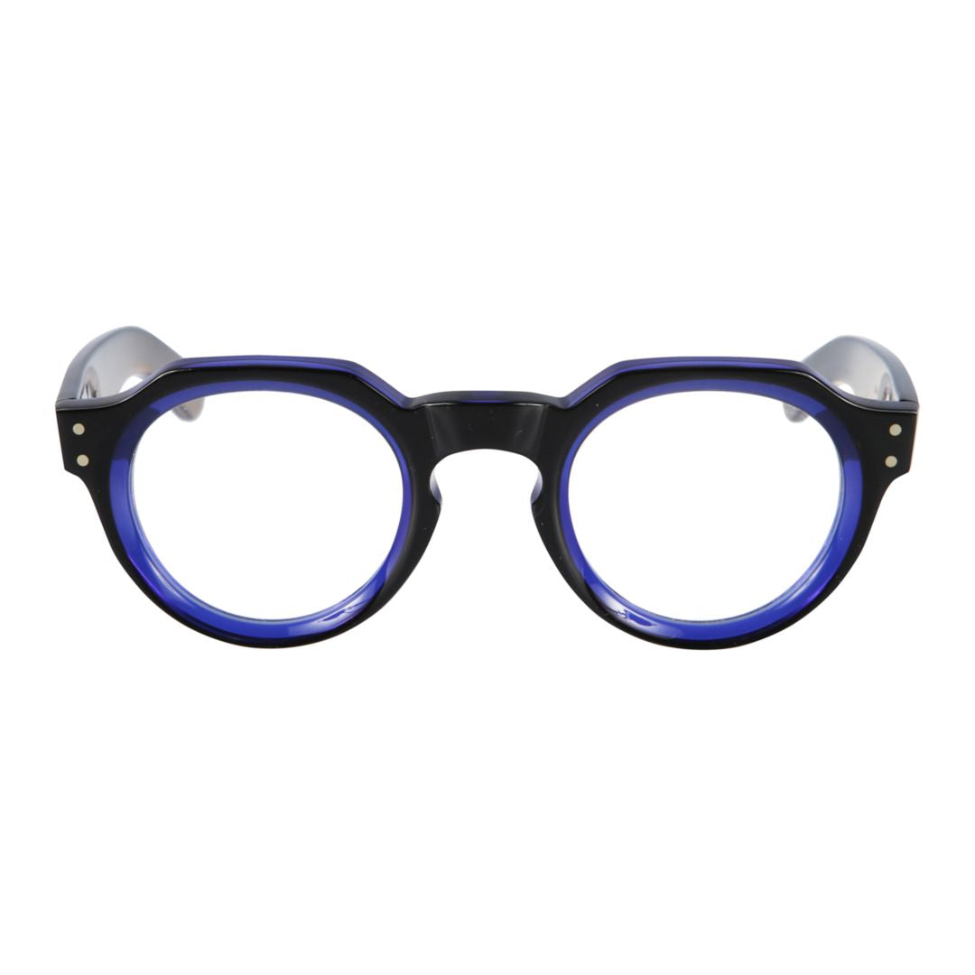 Spike Bold Rounded Frame Eyeglasses with Keyhole Bridge