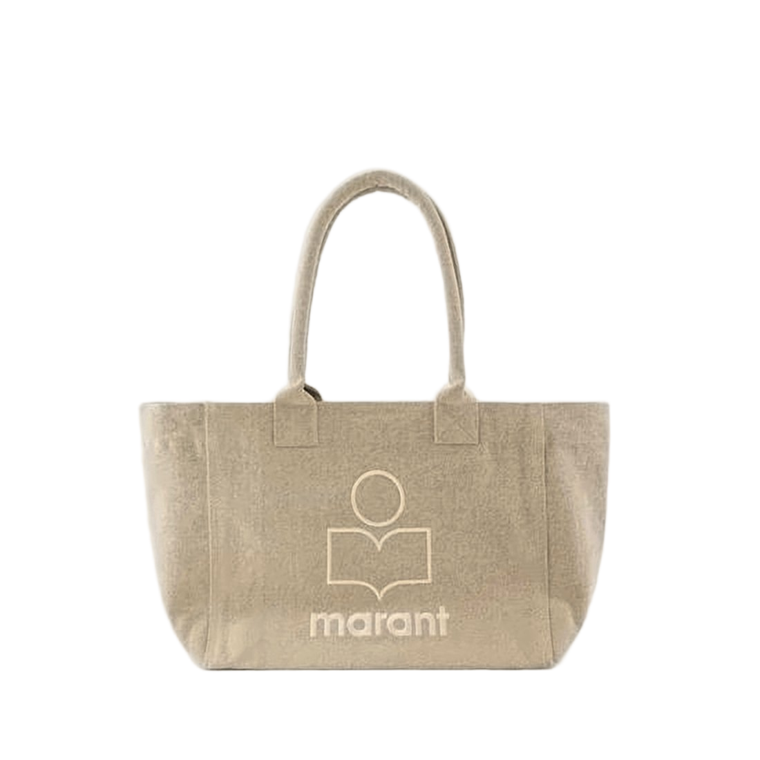 Textured Cotton Shoulder Bag with Embroidered Logo