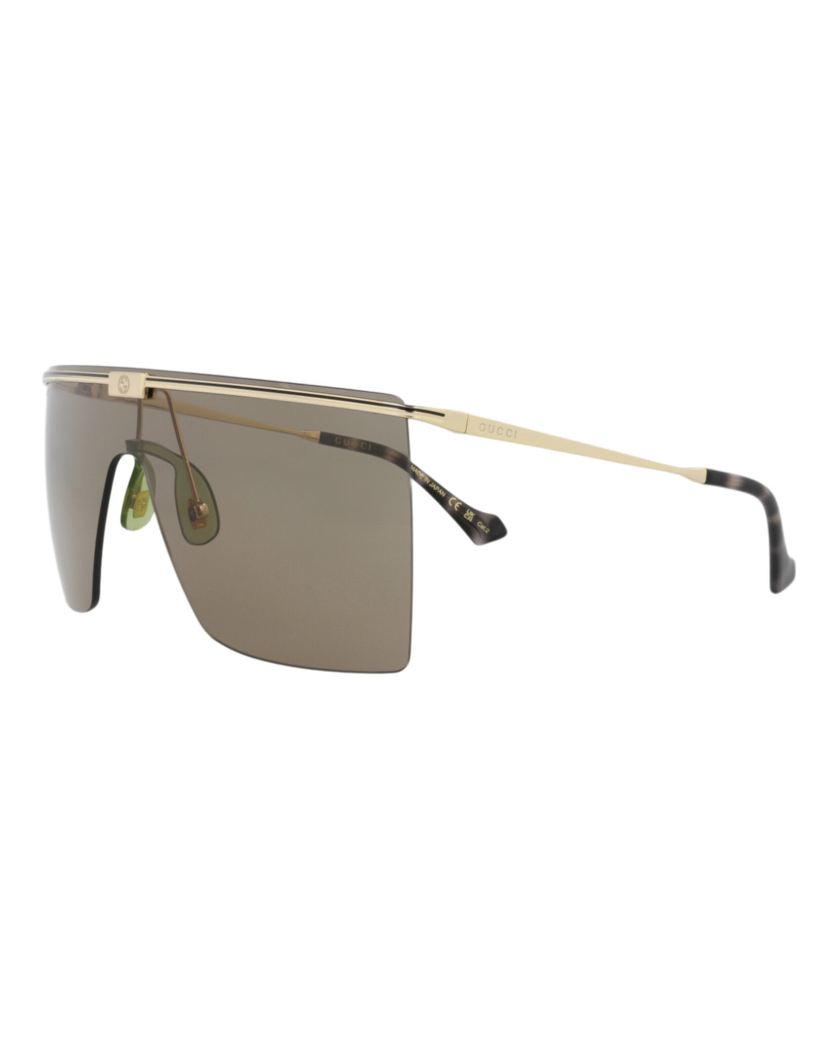 Shield-Frame Metal Sunglasses