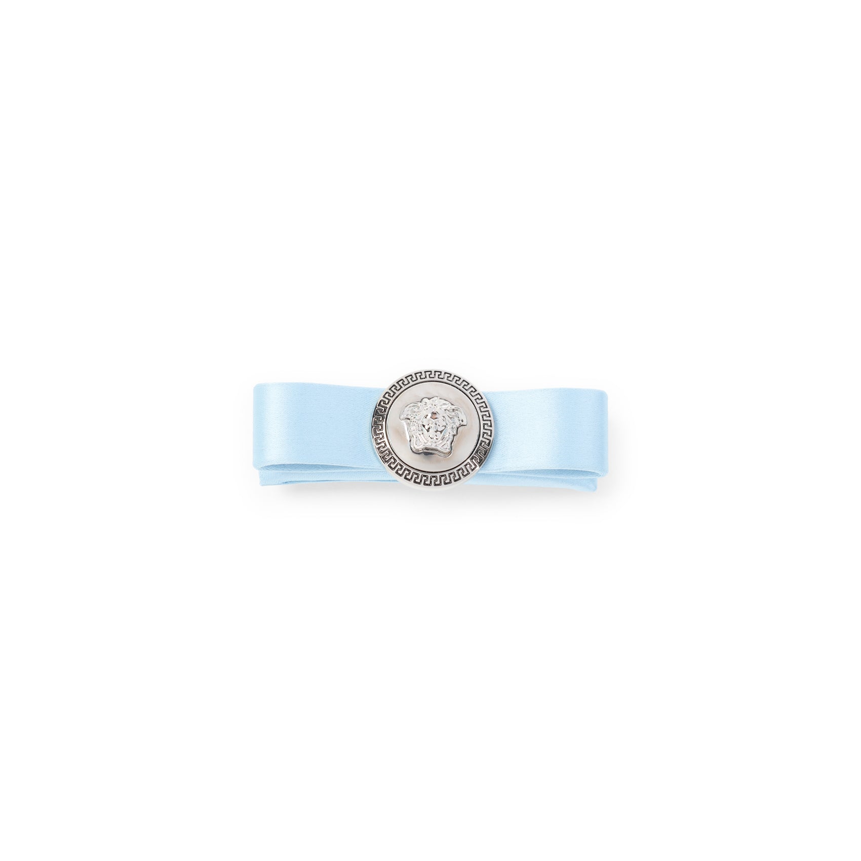 Light Blue Satin Ribbon Hair Barrette