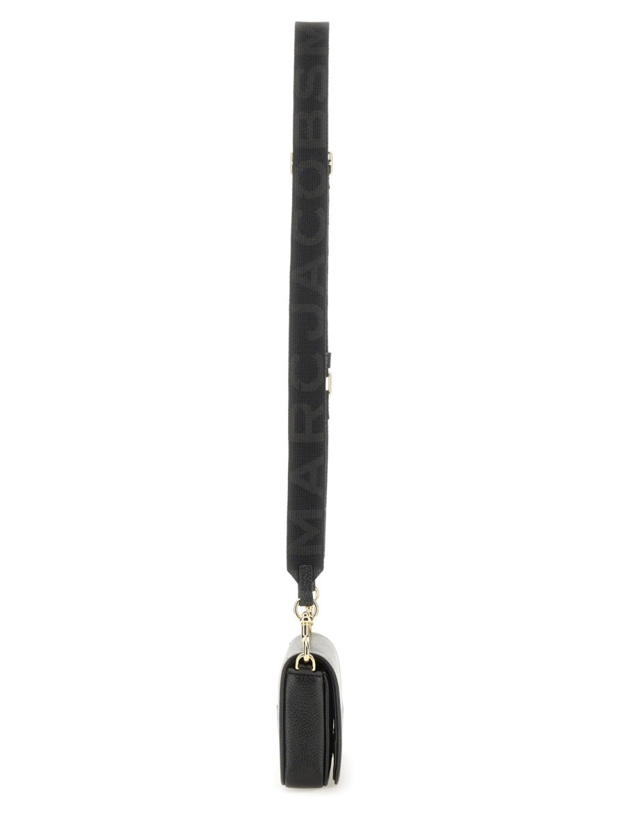 Black Leather Compact Flap Mini Bag