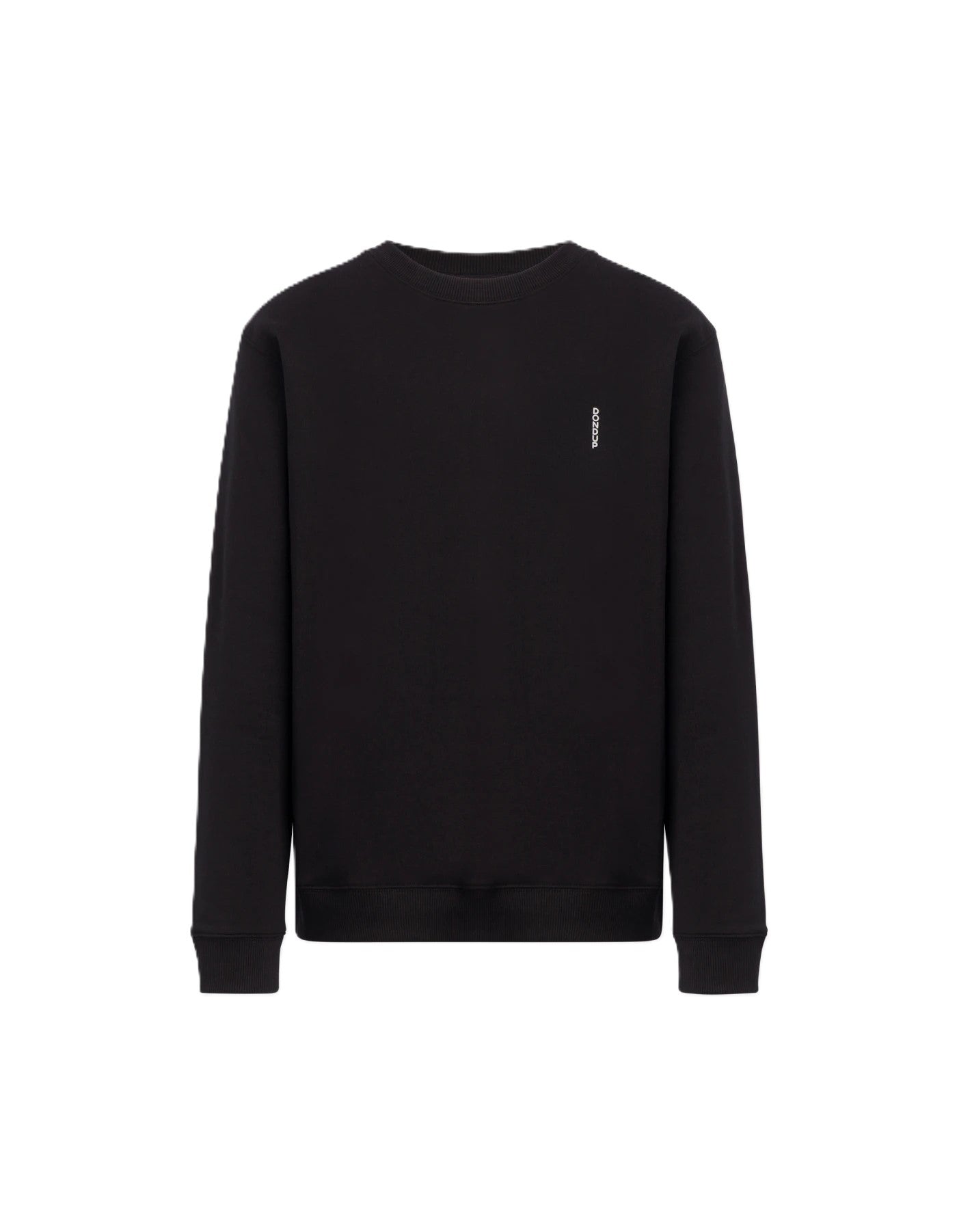 Classic Black Crewneck Sweatshirt with Subtle Logo Detail