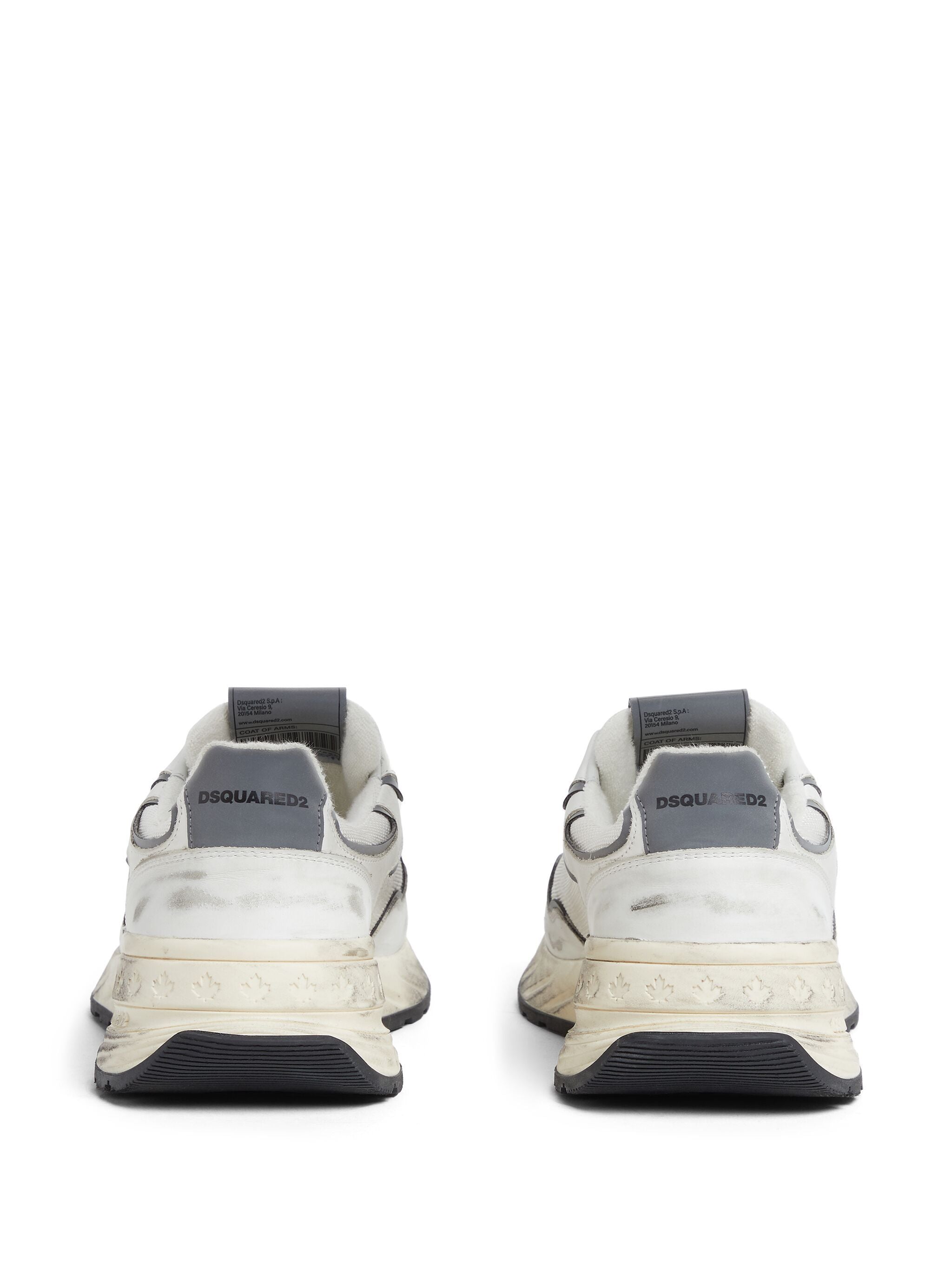 Sprinter Silver Leather Mesh Running Sneakers