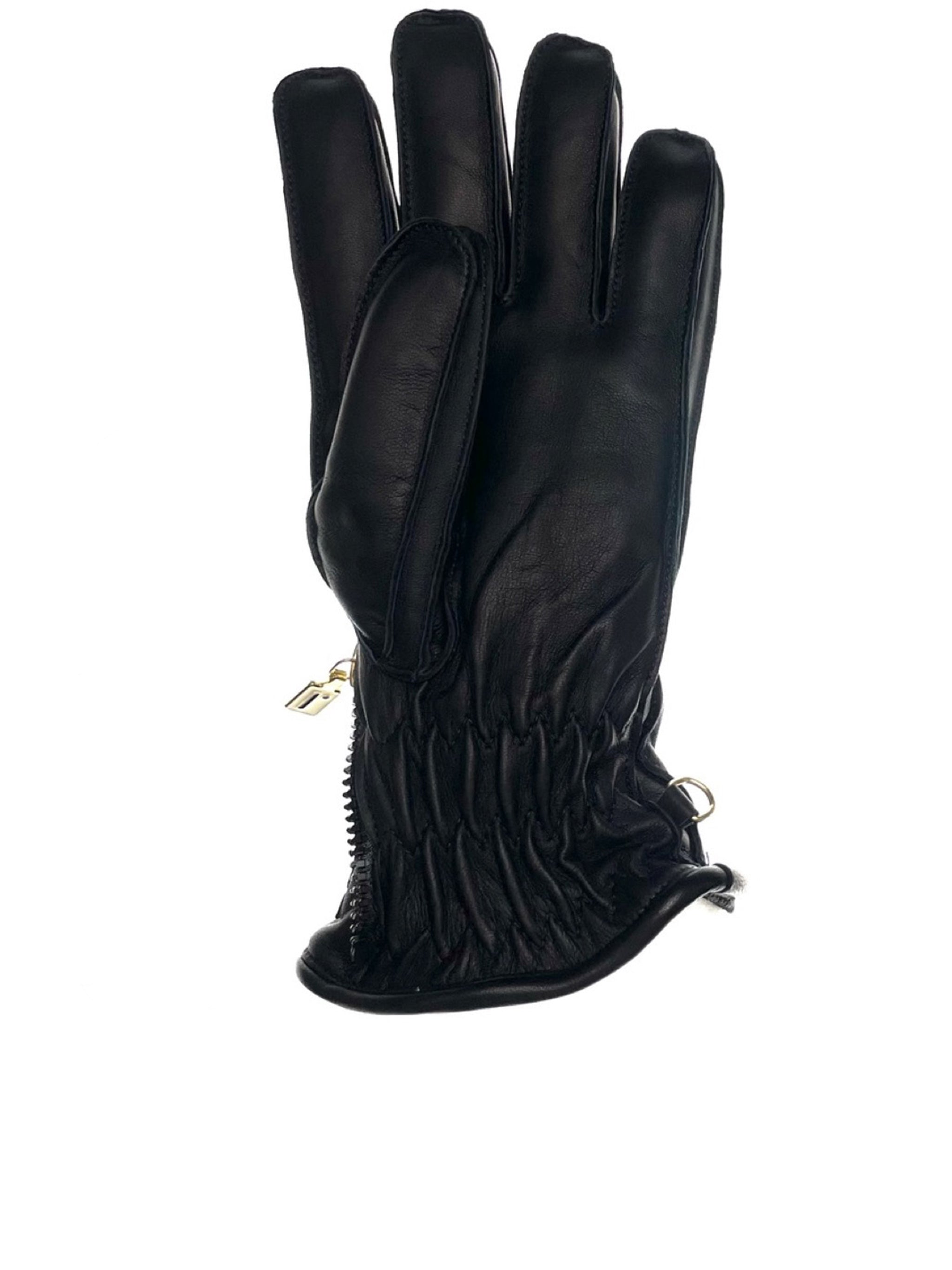 Black Nappa Agnello Leather Gloves