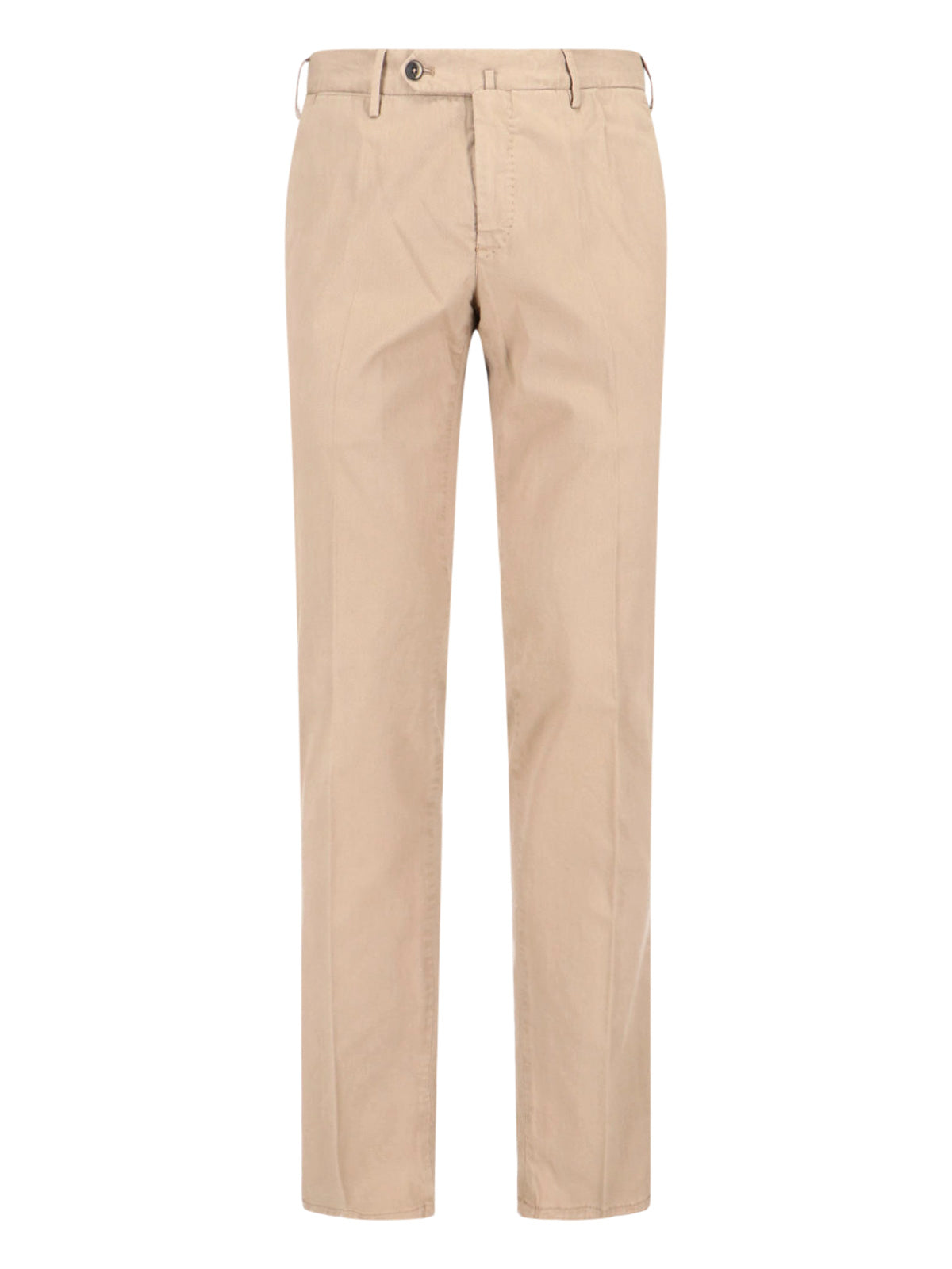 Cotton Blend Trousers – Beige