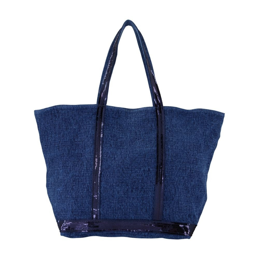 L Zippe Shopper Bag - Linen - Blue