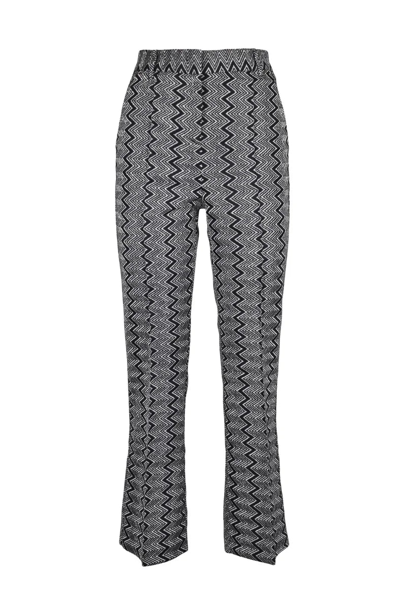 Lurex Trousers - Black/Silver