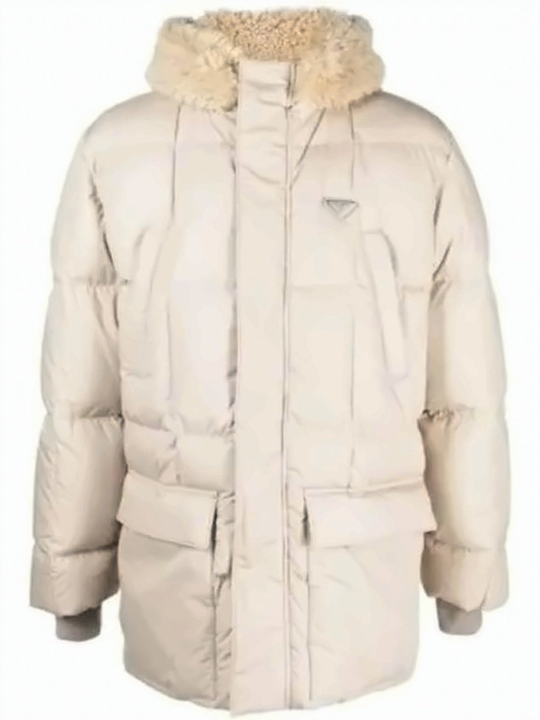 Relaxed Fit Puffer Jacket With Plush Hood