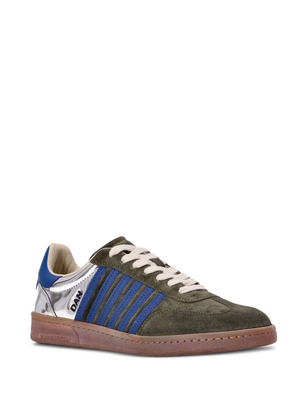 Low-Top Sneakers with Olive Green Suede