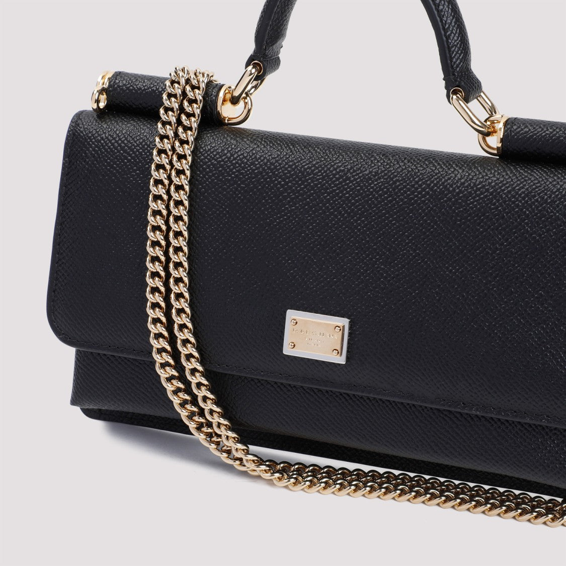 Dauphine Phone Black Saffiano Calf Leather Handbag