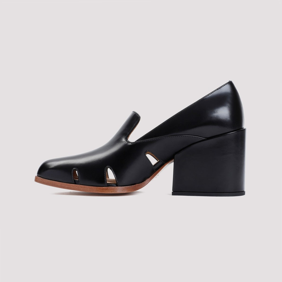 Black Calf Leather Eliza Pumps