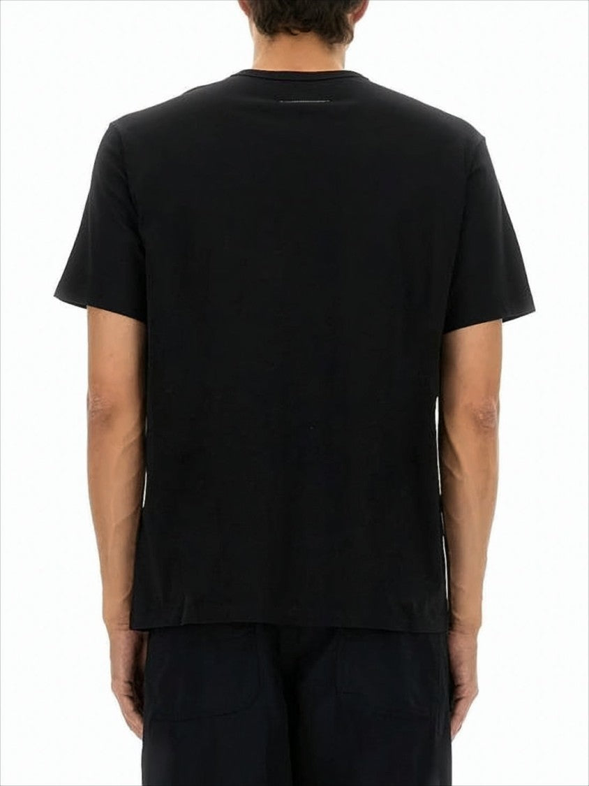 Minimalist Black Cotton T-Shirt with Numeric Logo