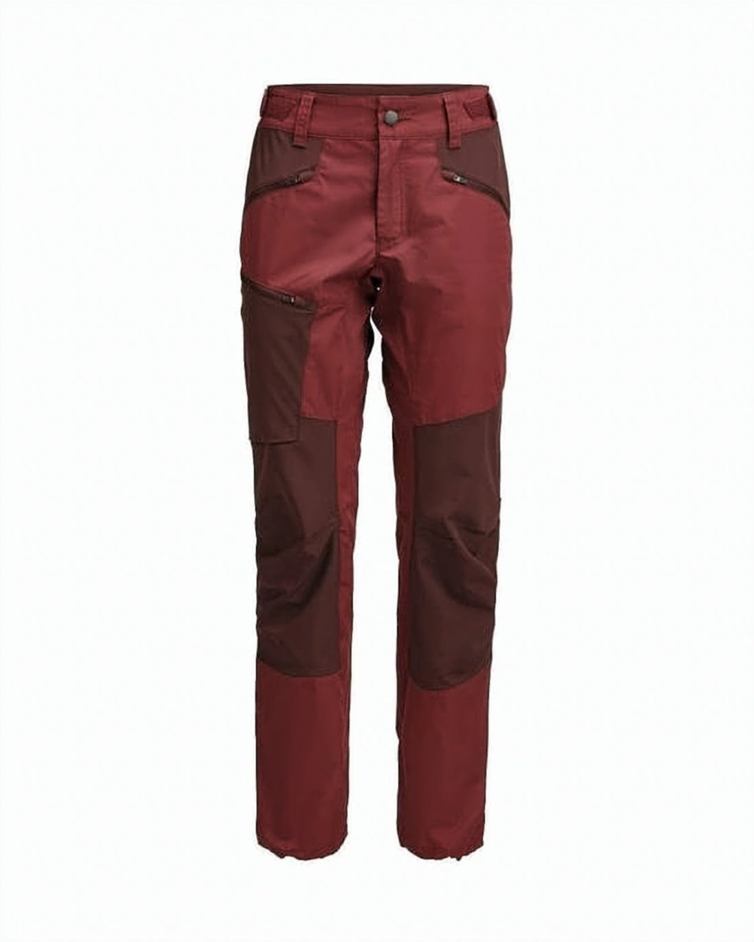 Two-Tone Straight Pants with Zippered Pockets