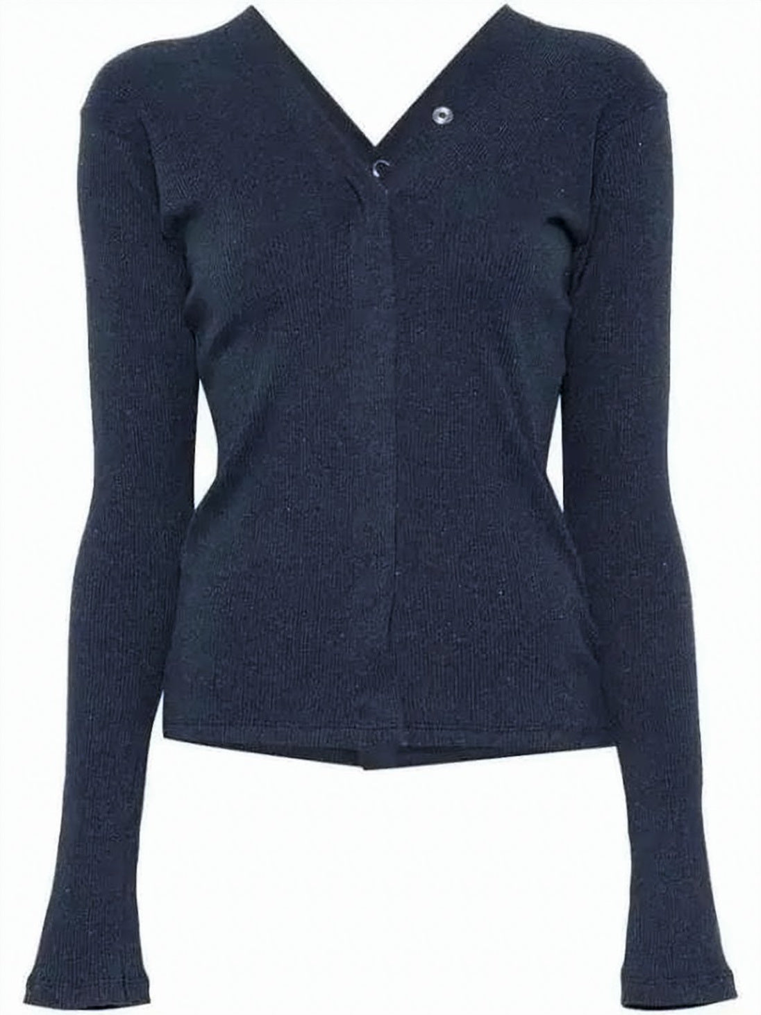 Fitted Cardigan with Deep V-Neckline