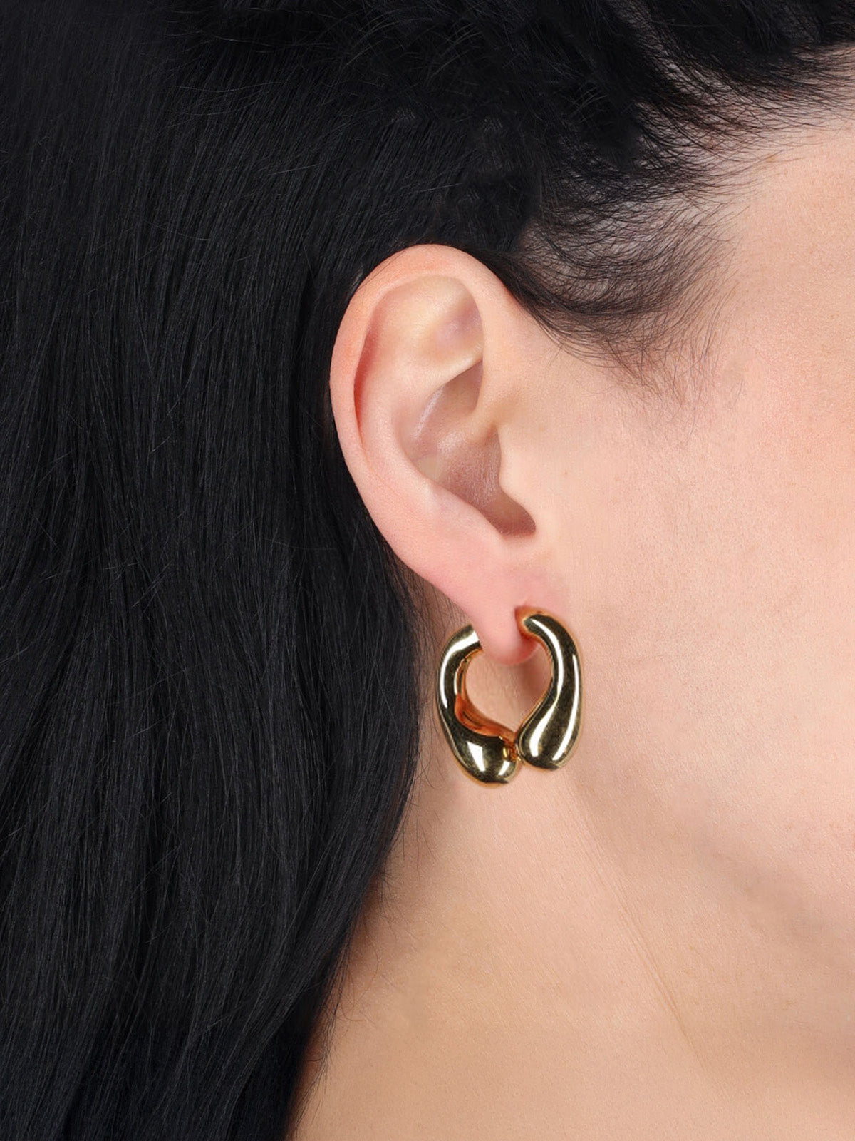 "P Helix" Earrings In Gold-Plated Silver, Sculptural Design.
