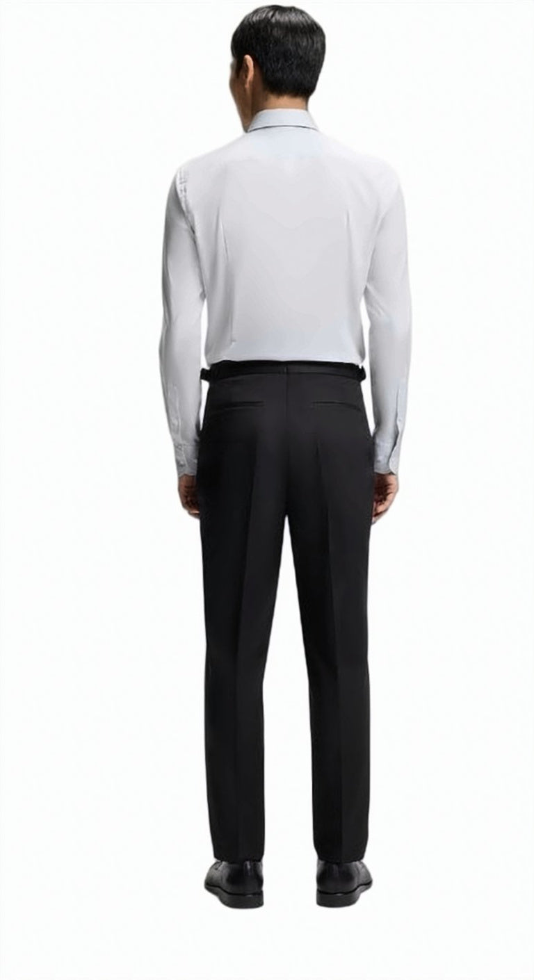 Blue Tapered Tailored Trousers