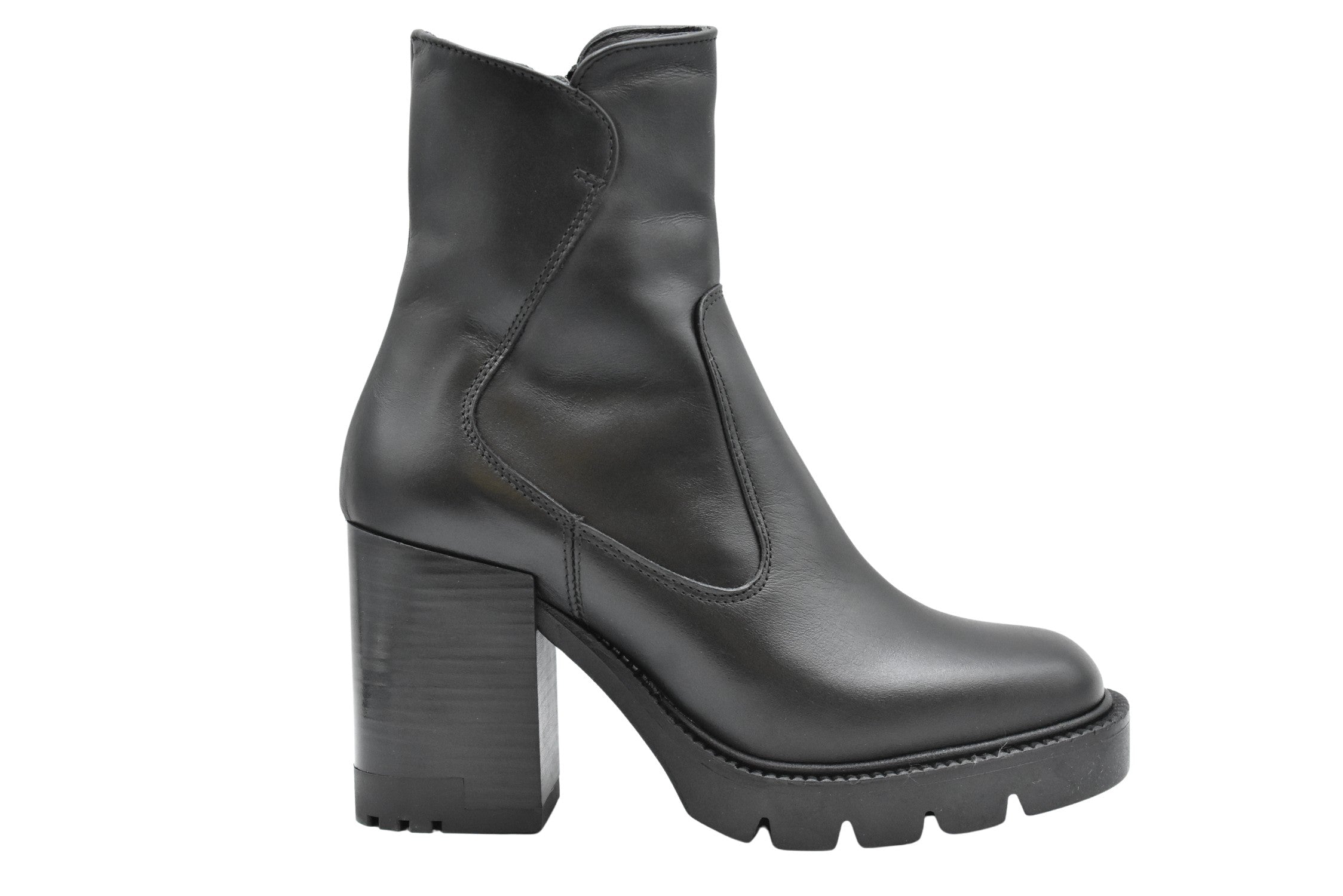 Black Leather Ankle Boots