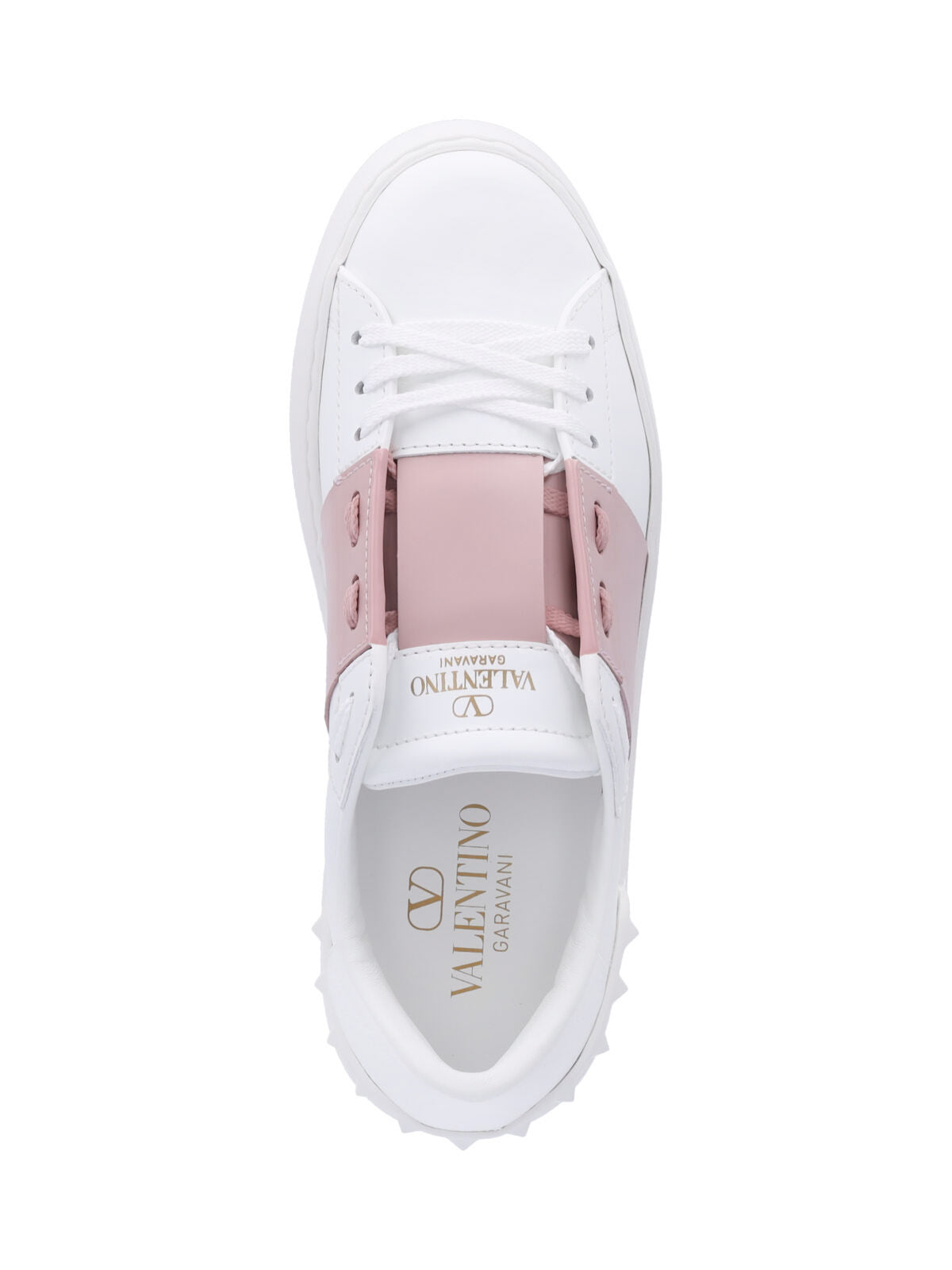 Rockstud Untitled Sneakers with Contrast Pink Accents