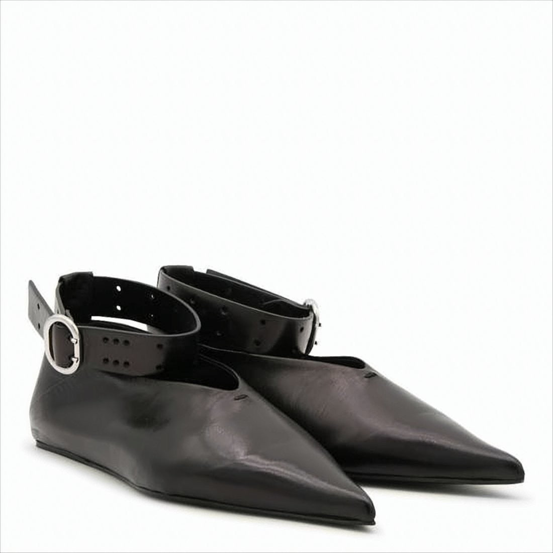 Pointed Toe Flats with Ankle Strap