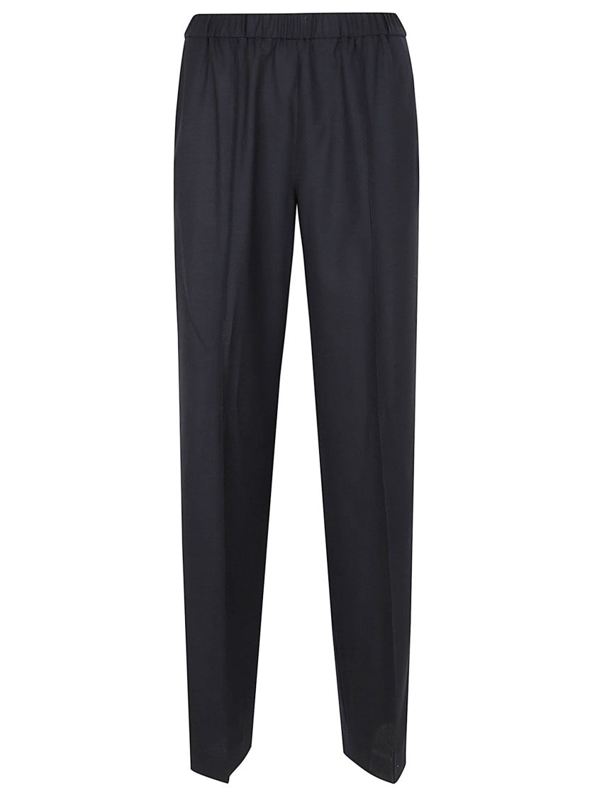 Tailored Blue Trousers With Elasticated Waistband