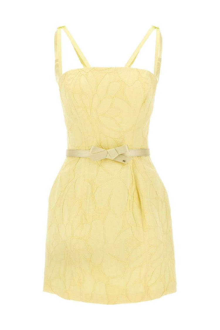 Mini Dress With Floral Embossing