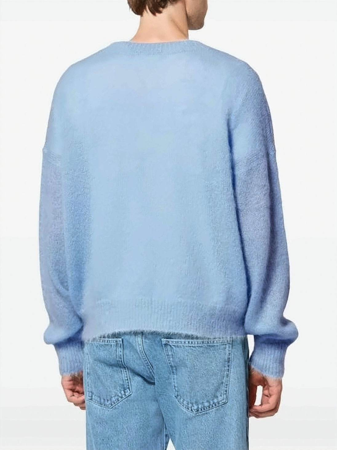 Light Blue Abstract Geometric Mohair Sweater