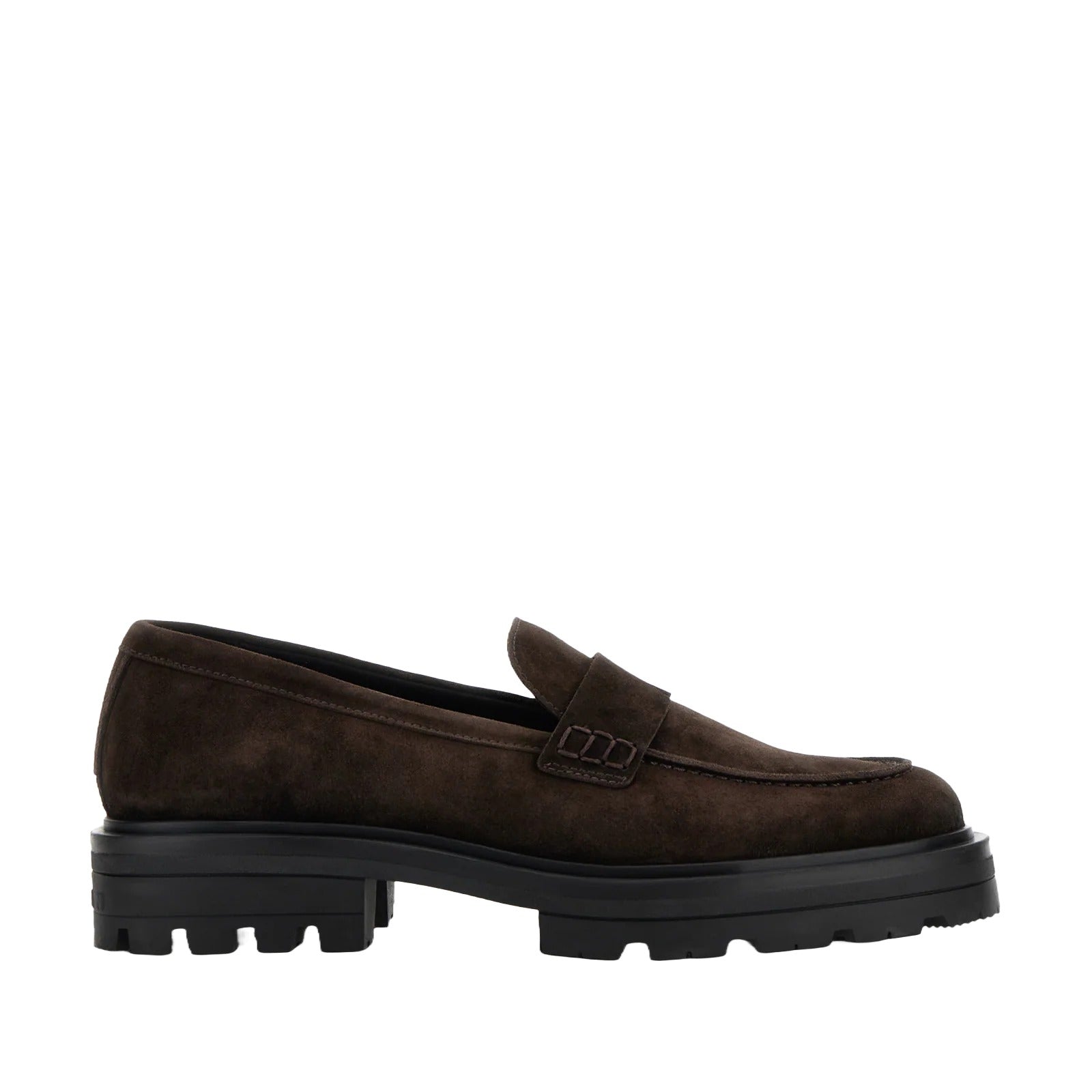 Elegant Brown Suede Moccasins With Rubber Sole
