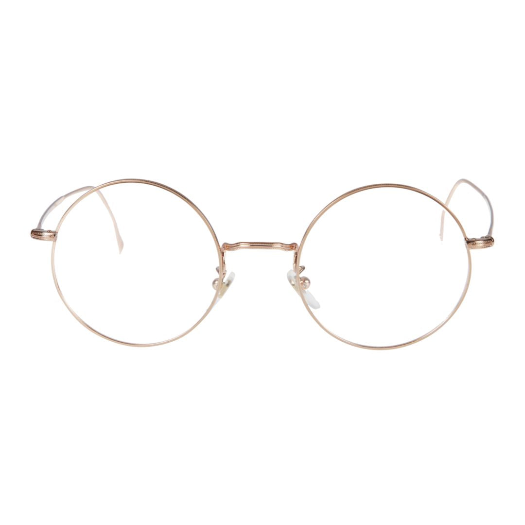 Lucio Delicate Gold Metal Round Frame Eyeglasses