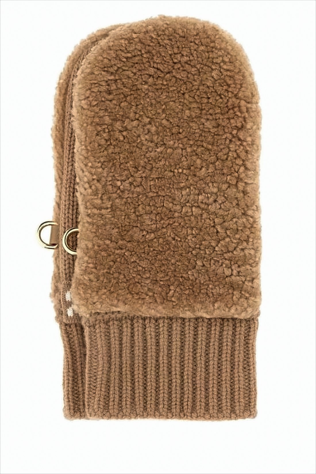Plush Wool-Cashmere Mittens with Ribbed Knit Cuff