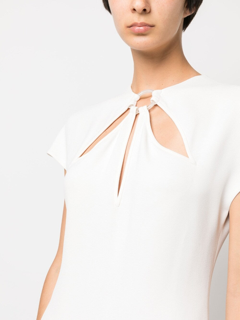 White Dress Minimalist Cut-Out Mini Dress