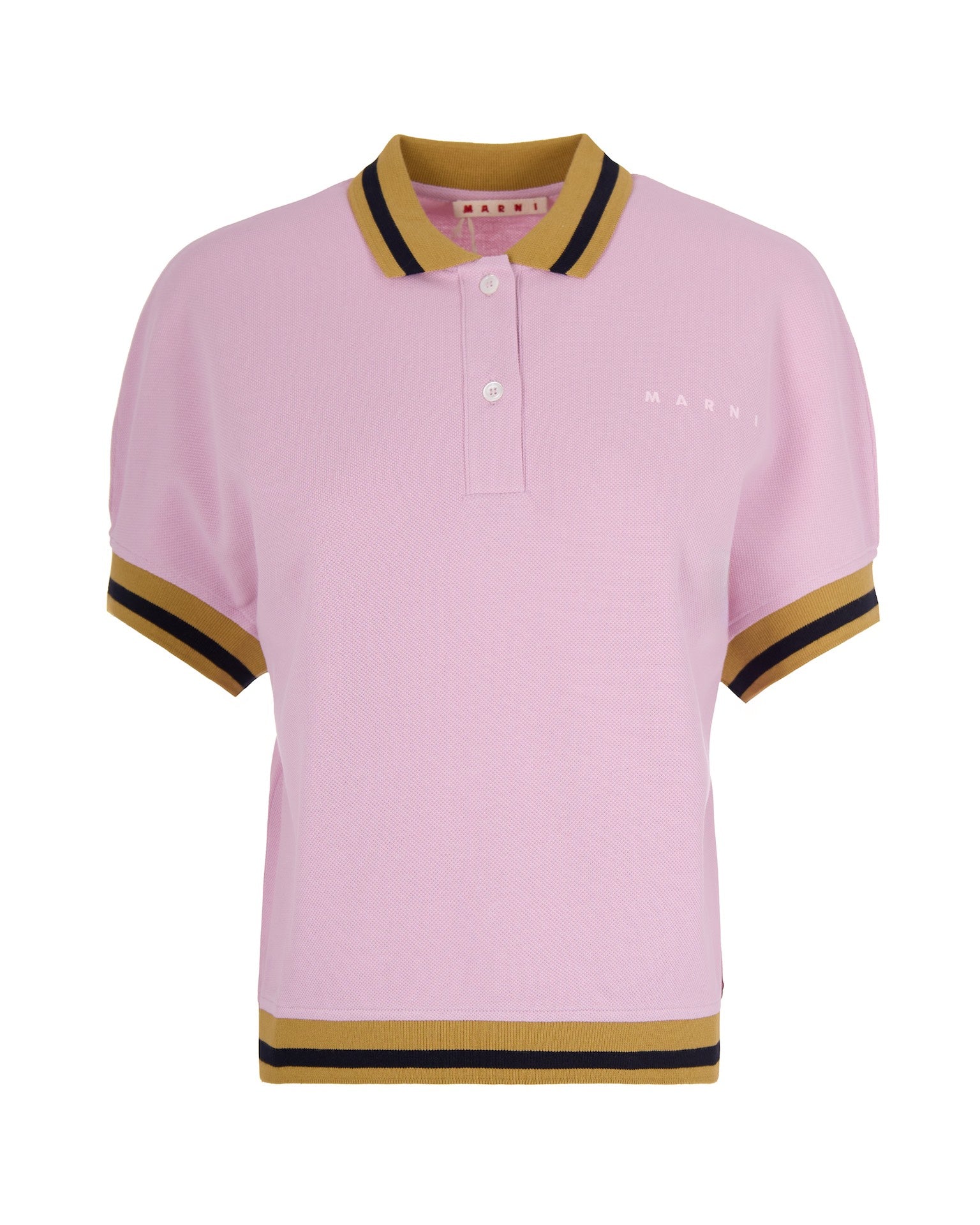 Pink Polo Shirt With Colored Edges