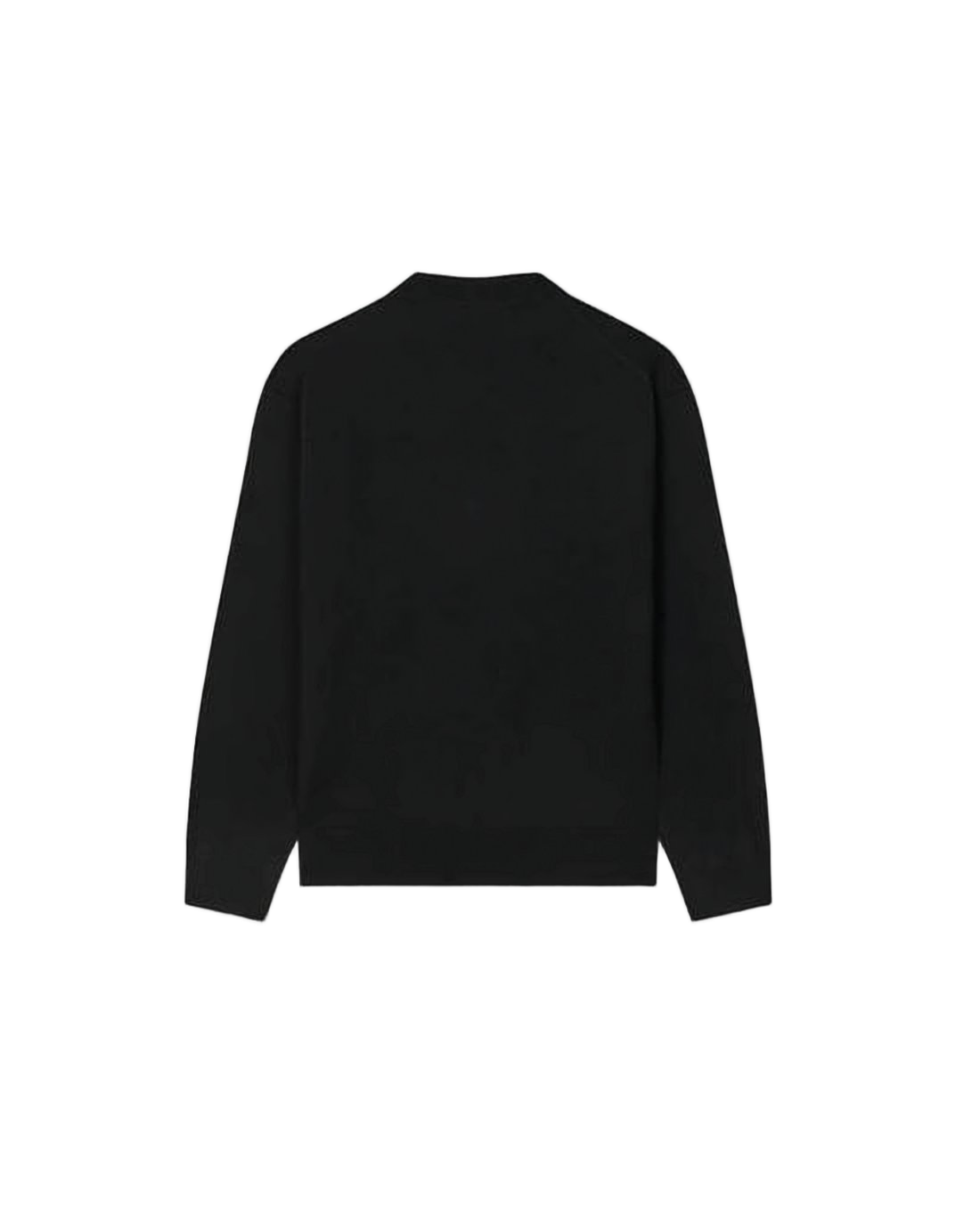 V-Neck Black Cardigan with Floral Emblem