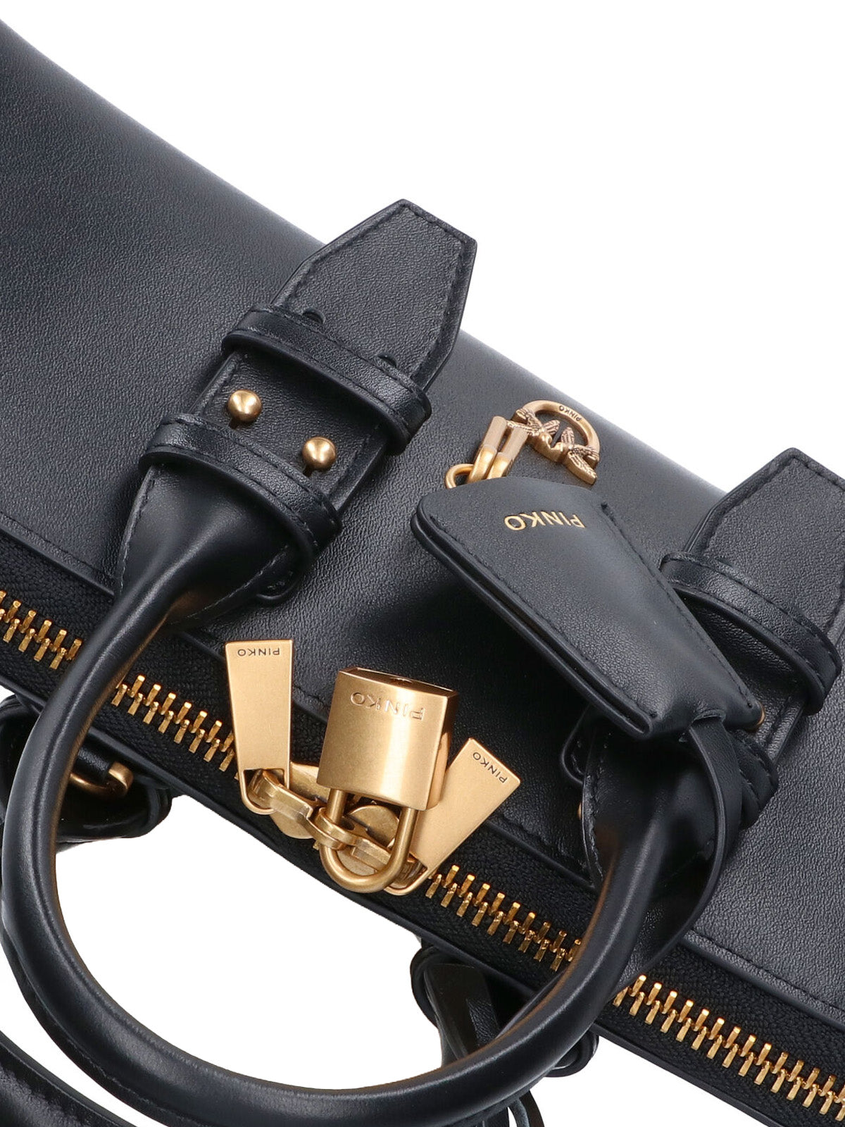 Structured Black Handbag With Detachable Shoulder Strap And Metallic Accents
