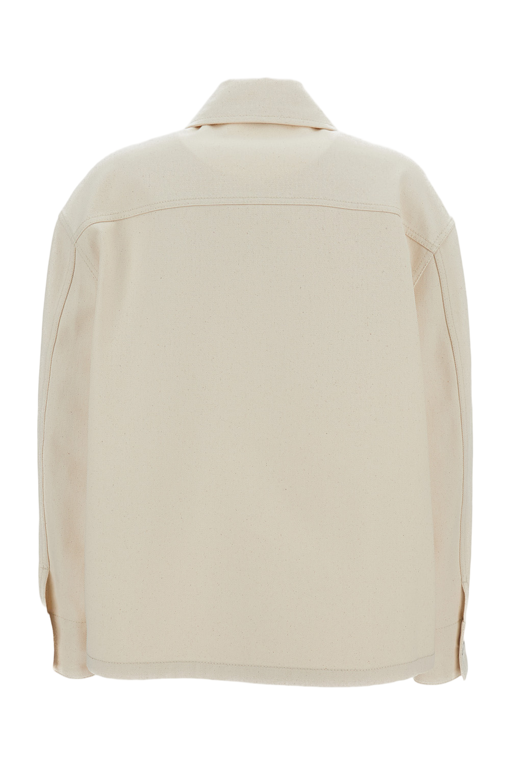 Beige Denim Utility Overshirt