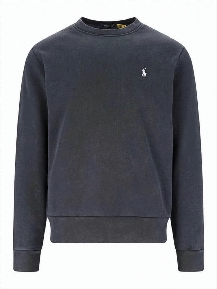 Relaxed-Fit Long Sleeve Sweatshirt with Embroidered Logo