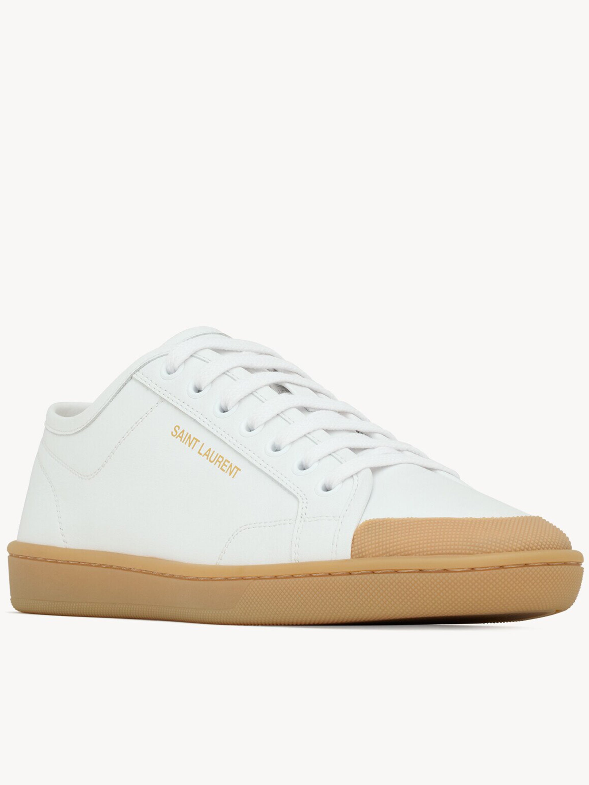 White Gym Low-top Leather Sneakers