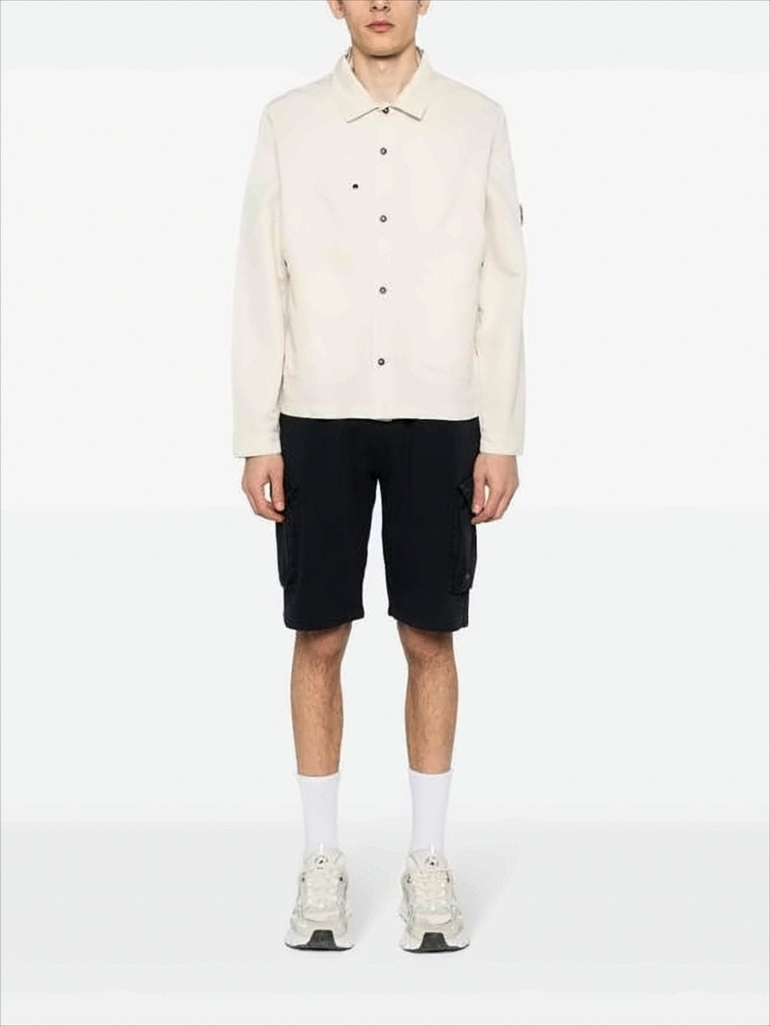 Relaxed Fit Long-Sleeve Shirt with Button-Up Front