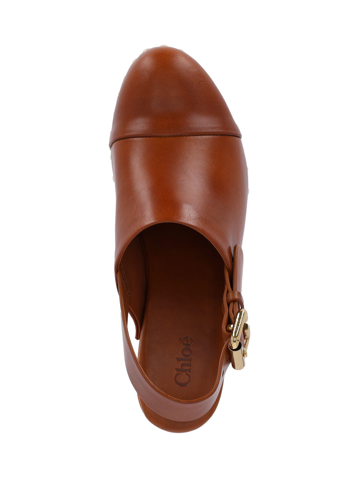 Brown Calf Leather Slip-On Mules