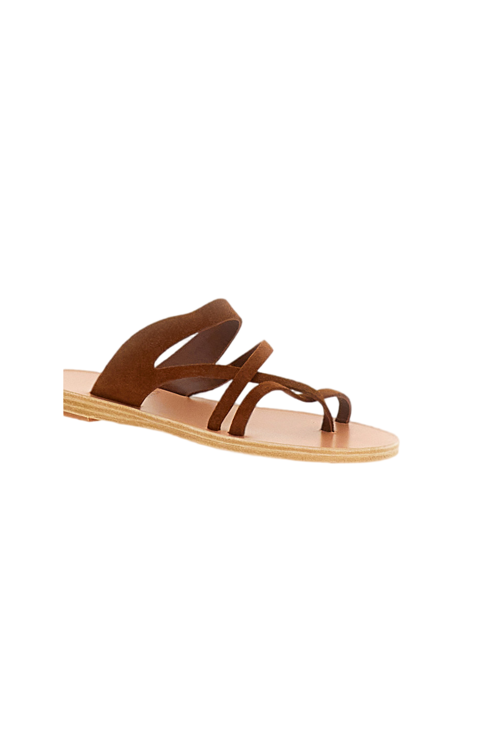 Brown Daria Suede Flat Sandals