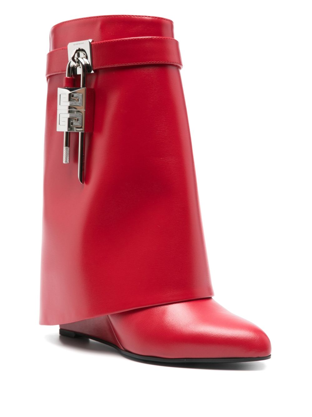 Rose Red Leather Boots