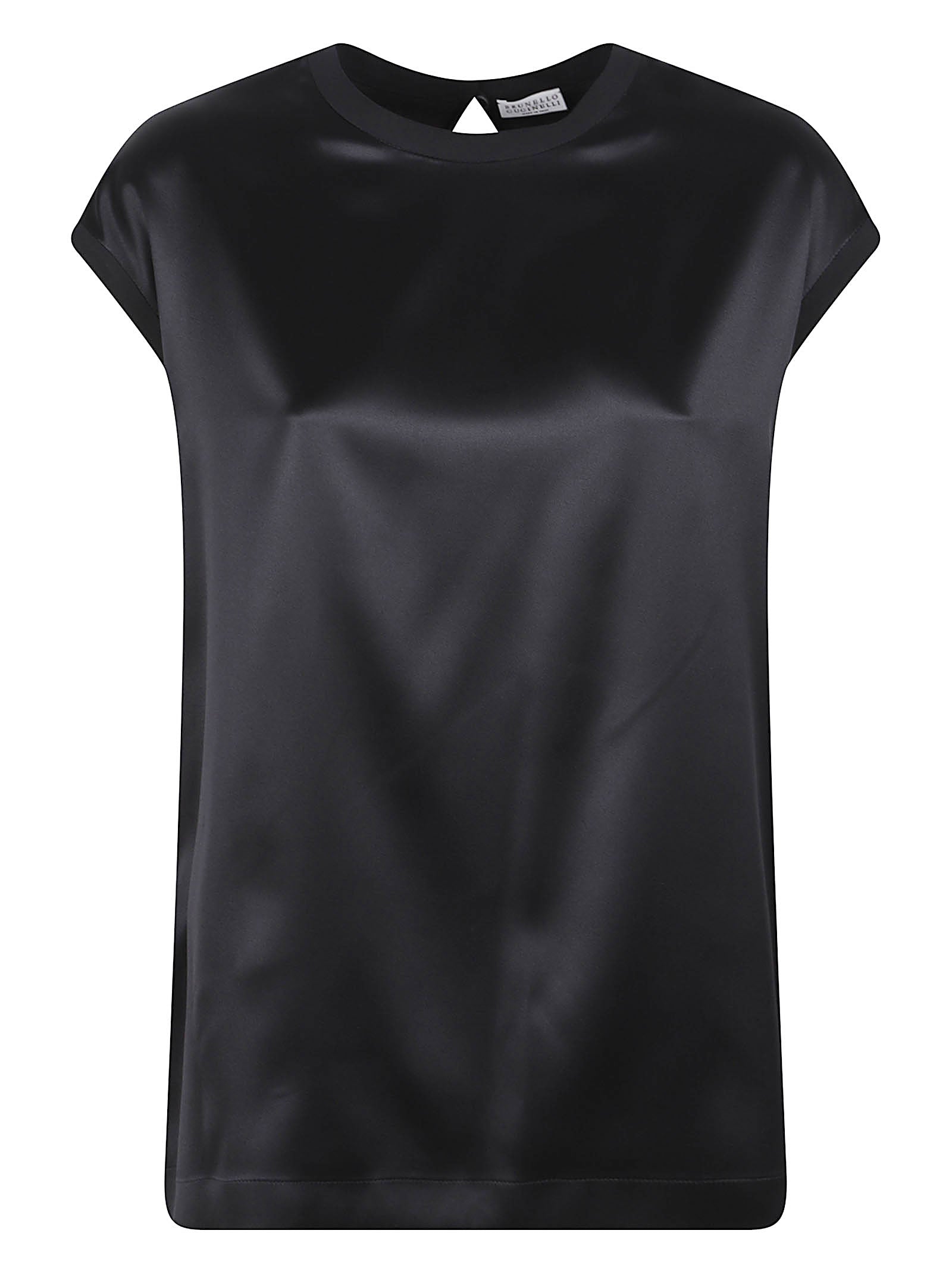 Short-Sleeved Silk Blend Top