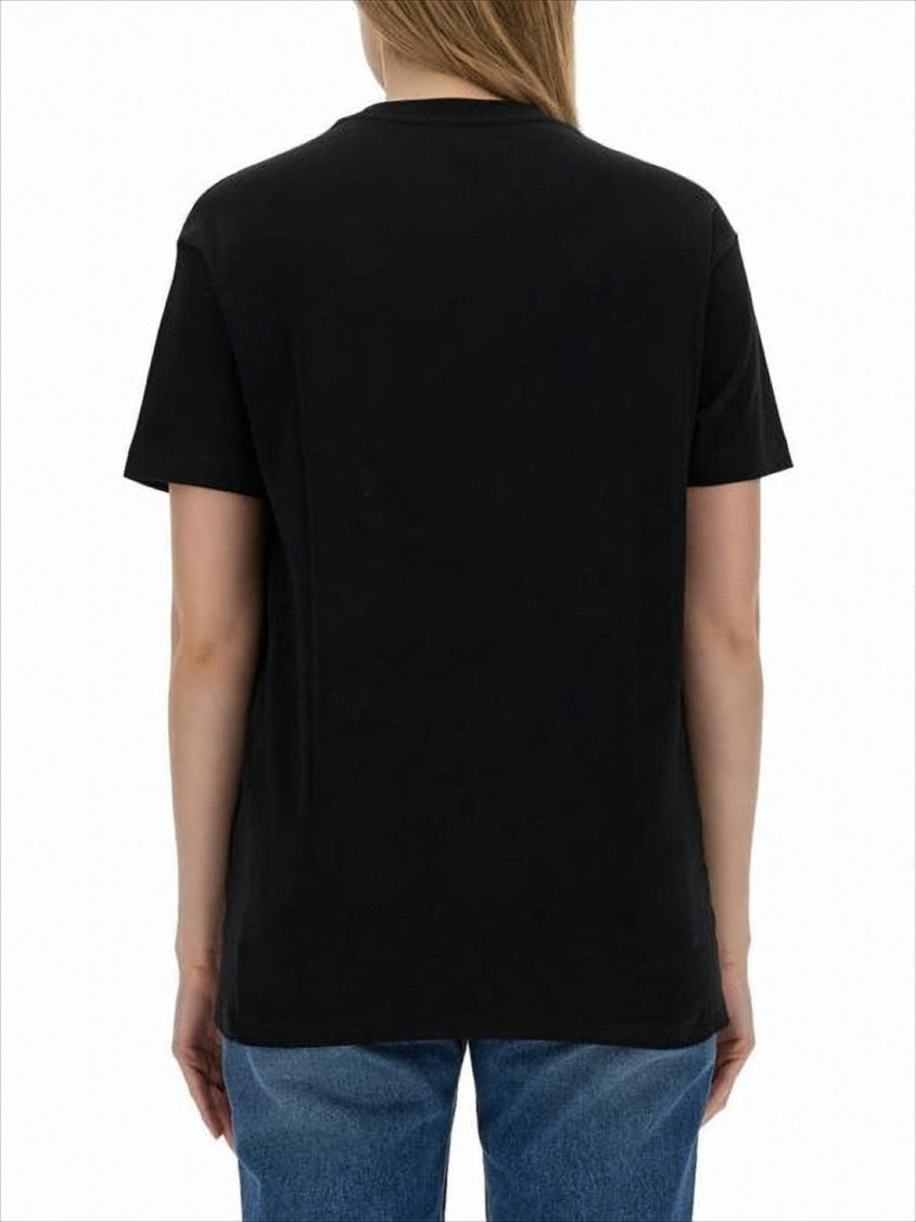 Short-Sleeve T-Shirt with Colorful Embroidered Logo