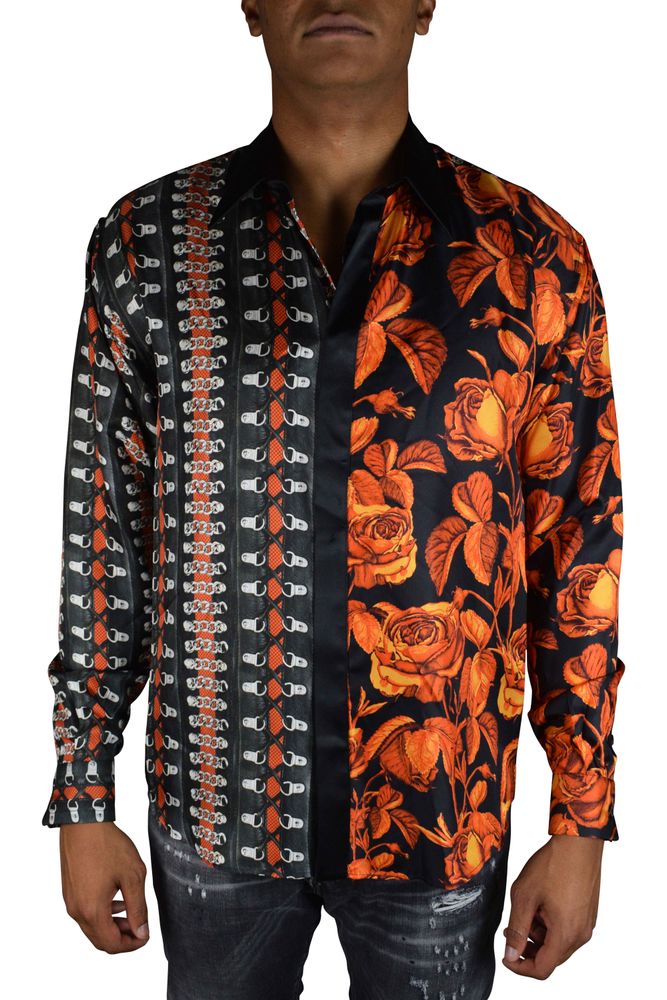 Floral Bondage Print Silk Shirt