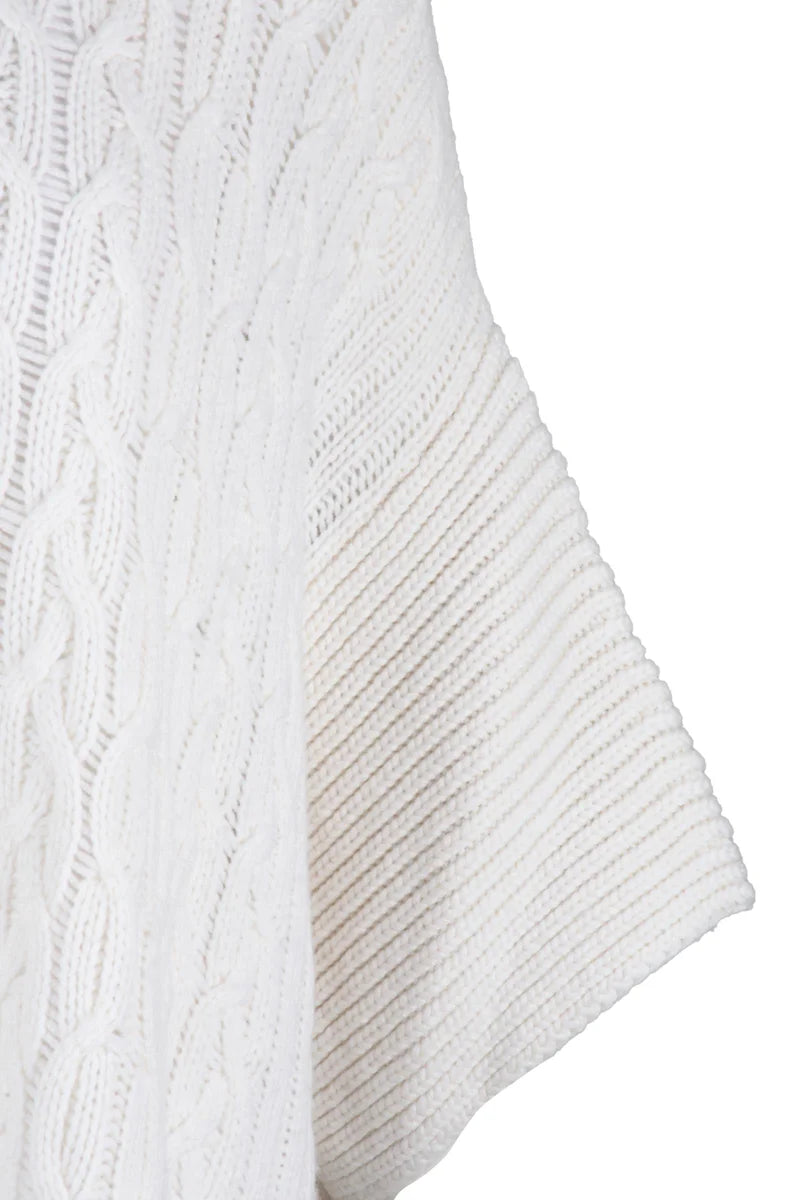 Cashmere Cape Sweater - White