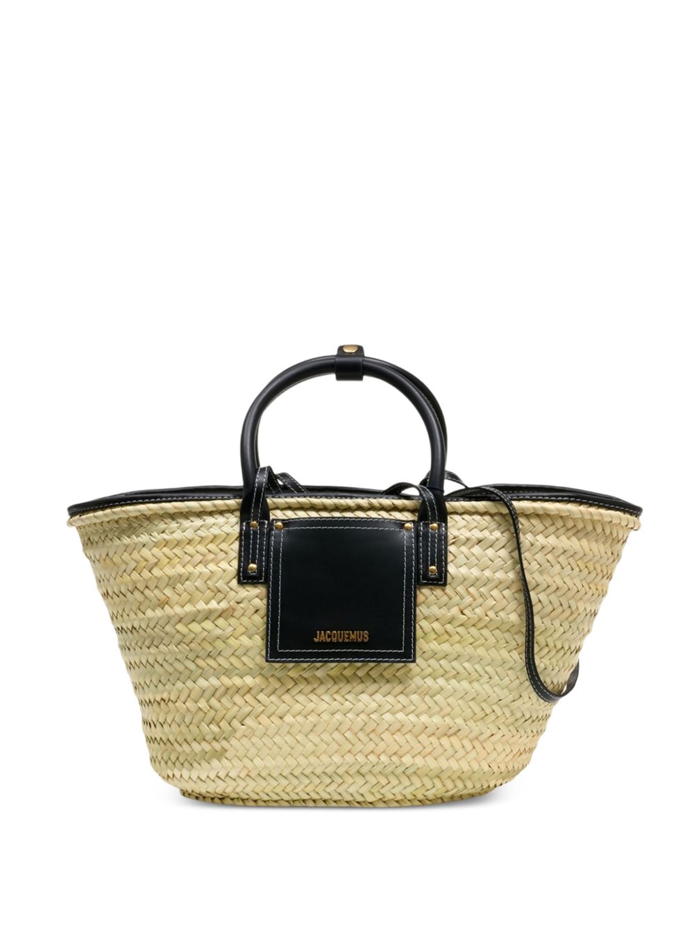 Black Minimalist Structured Leather Tote Bag