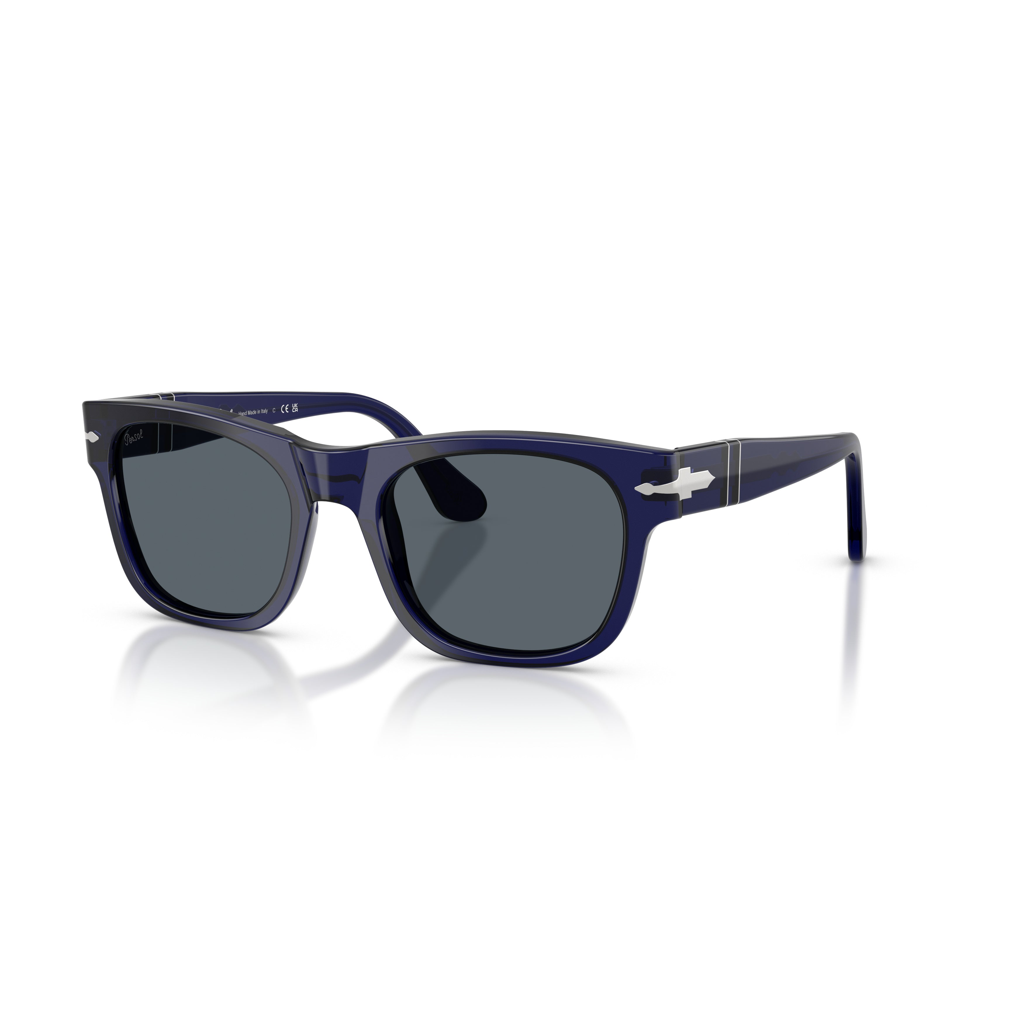 0po3269s Bold Rectangular Acetate Sunglasses with Silver Arrow Detail