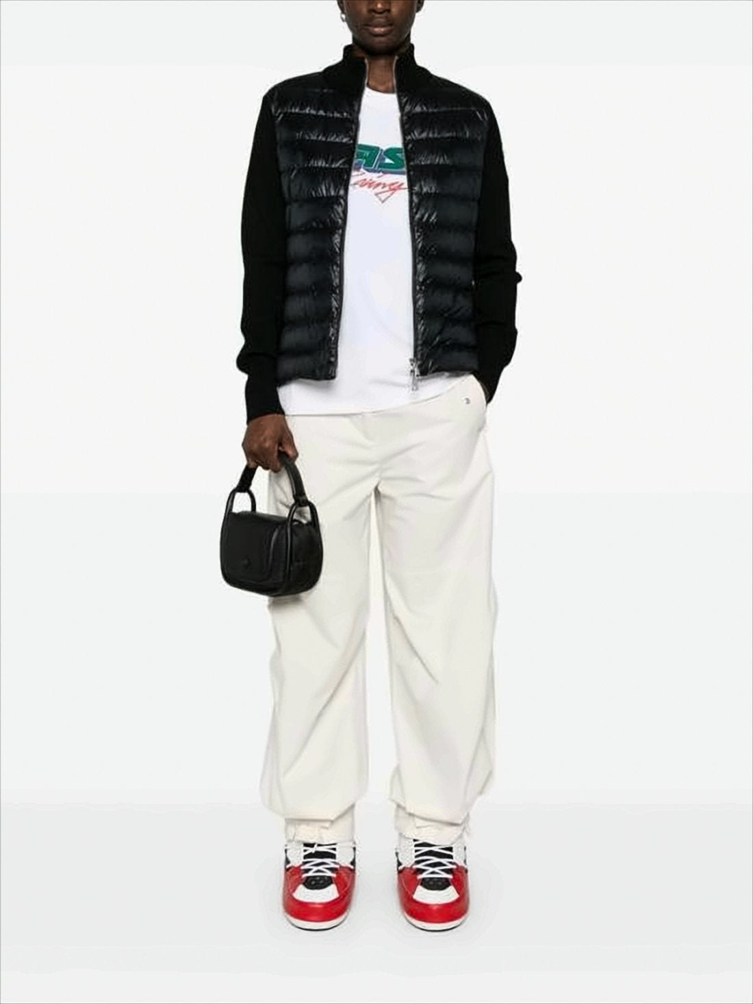 Quilted Cardigan With Sporty Elegance