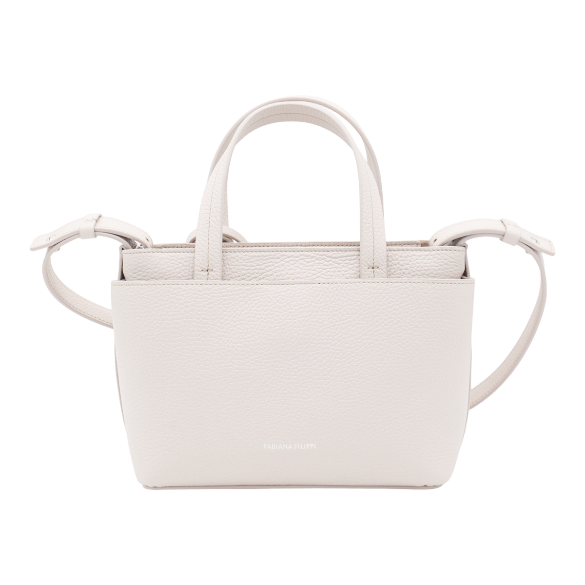 Structured White Handbag with  and Decorative Embellishments